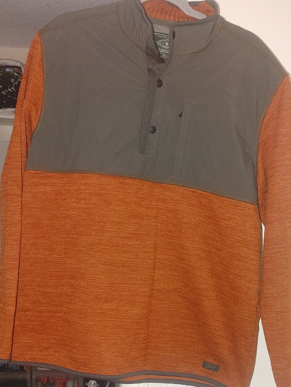 G.H. Bass & Co. Orange and Olive Two-Tone Pullover